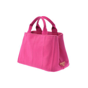 Prada Pink Canvas Canapa Tote Strap Bag